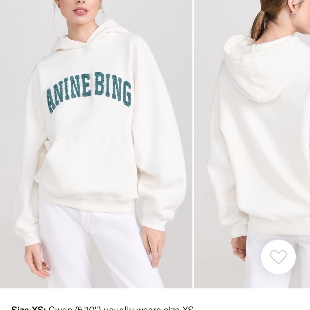 Anine Bing Cream Hoodie with Subtle Logo